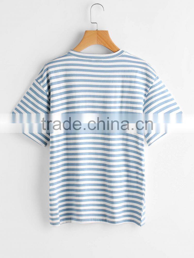 2017 new arrival high quality custom cheap Hot sale fashion kids cotton short sleeve wholesale striped t-shirt