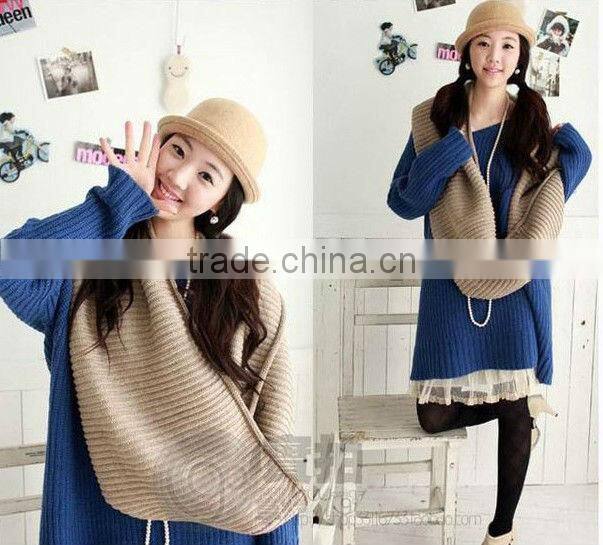 popular lovely girl winter knitted acrylic scarf factory in knit town