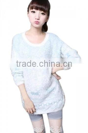 2016 knitting lady beautiful light blue Christmas sweaters Uglysweaters design for women