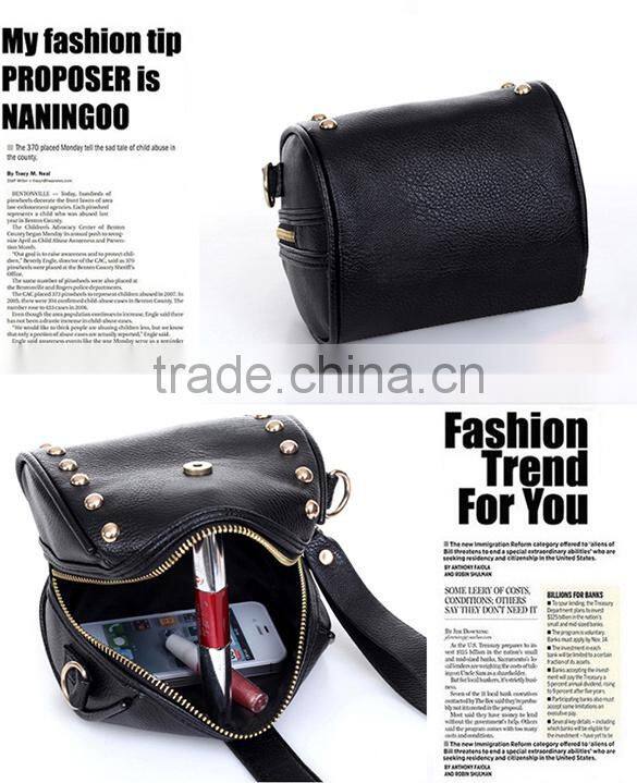 Artificial Leather Rivet Bag Mobile Phone Camera Bag Ladies Messenger Bag SV000197#