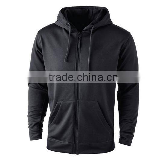 OEM hot sale custom100% polyester thick drawstring zipper-up plain hoodies