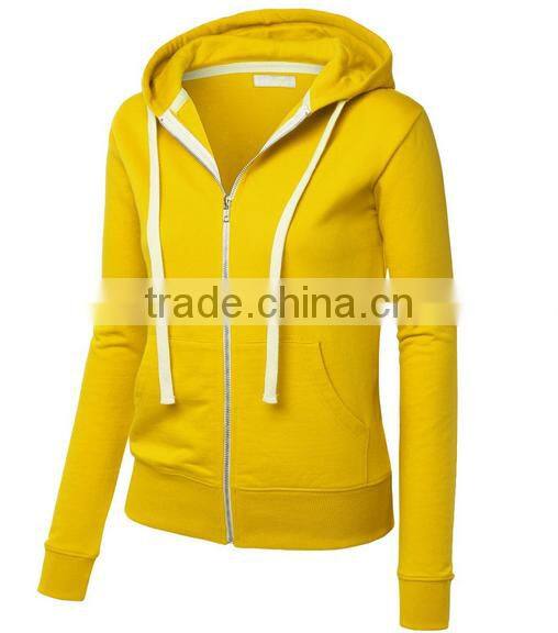 Womens Cotton Long Sleeve Hooded Sweatshirts Zipper