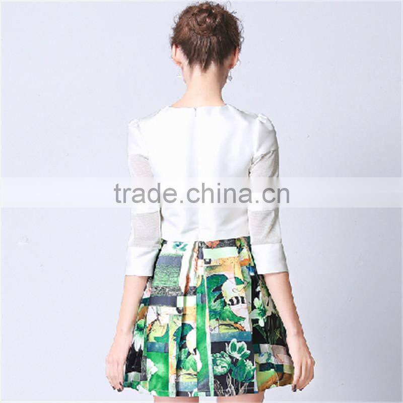 Hot Girls Short & Sexy Mini Ladies Formal Cheap Flower Skirt And Blouse With High Quality Custom