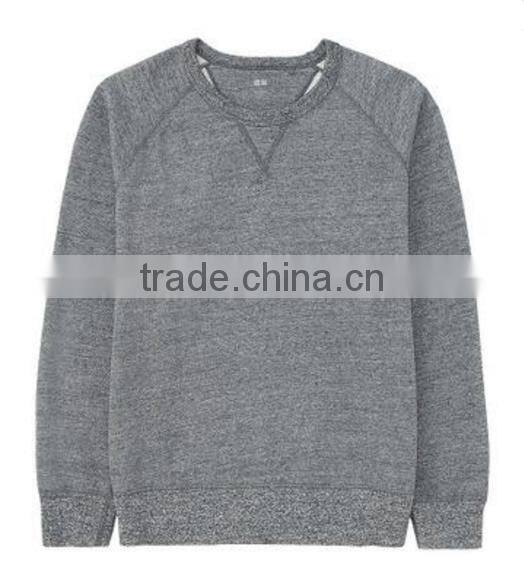 Plain Heather Color Crew Neck Pullover Sweatshirt