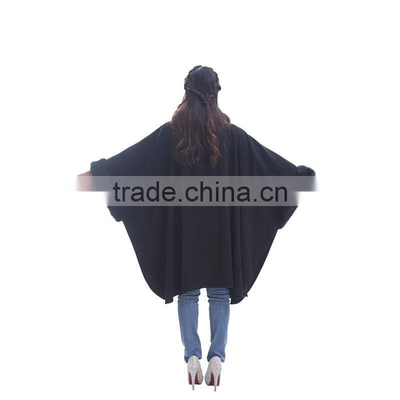 Women fashion fleece poncho women