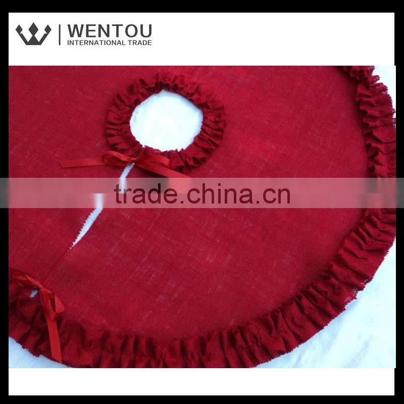 New Style Wholesale Rounded Burlap Christmas Tree Skirt