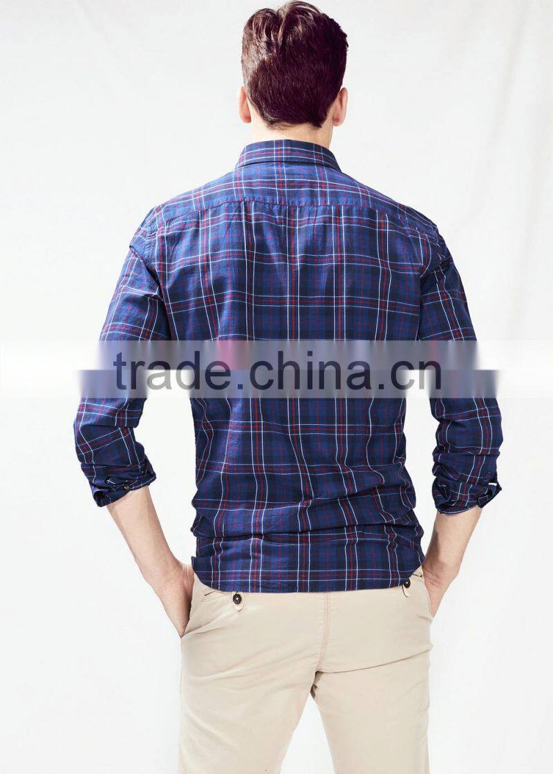 Latest slim-fit plaid shirt designs for men
