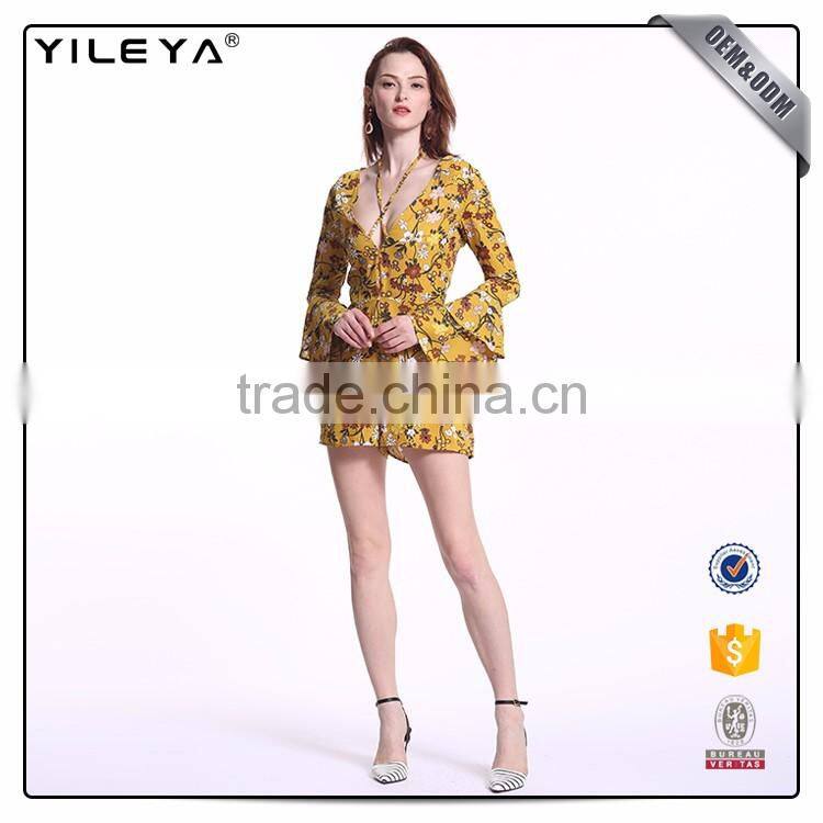 Oem&Odm Sevices Woman Short Long Sleeves Sexy Jumpsuit