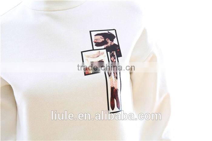 New fashion ladies casual sport gym shirt Autumn Embossed Printing shirt for women