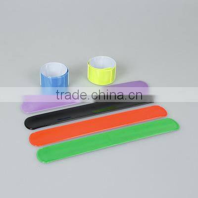 Custom logo printed reflective slap wrap slap band wristband
