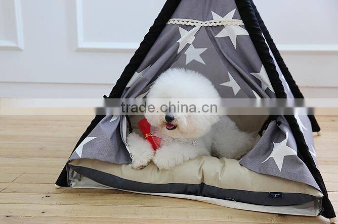 R1934H Good pattern wood oop pet dog cat teepee tent bed wholesale