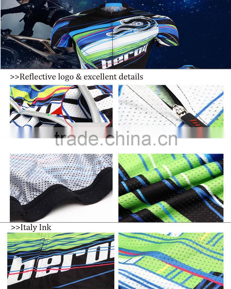 BEROY hot sale polyester cycling garments, quick drying road bike jersey