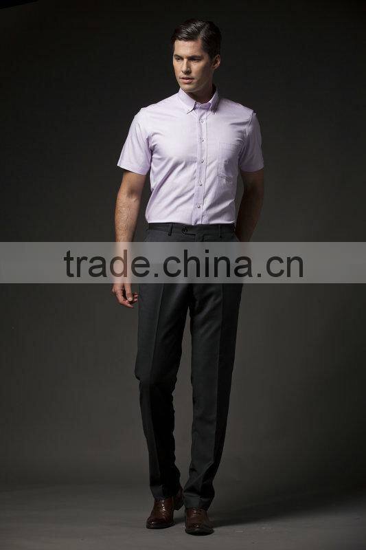 2015 mens short shirt with buttondown collar