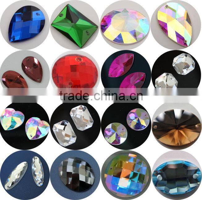 glass flat back Loose Beads Glass Beads sew on rhinestone