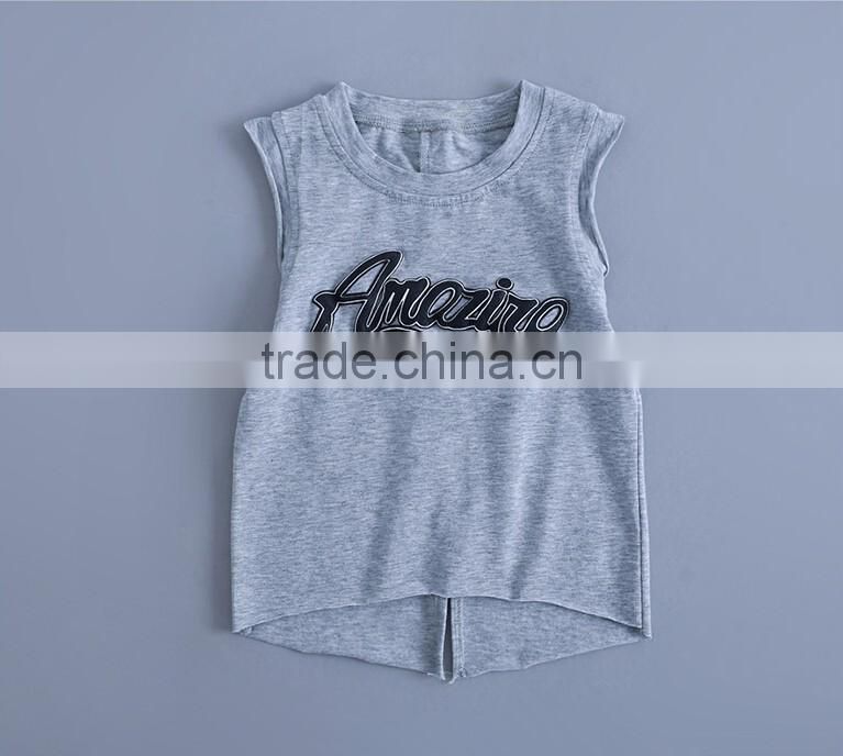 Custom Casual Little Boys Printed Vest Clothing Baby Boys Vest Sleeveless O Neck Tank Top Shirts