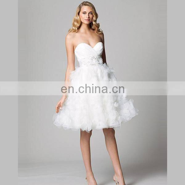 HC4277 The Whole Sale A Line Sleeveless Sweetheart Neckline Crystal Diamond Flowers Skirt White Organza Fluffy Wedding Dresses