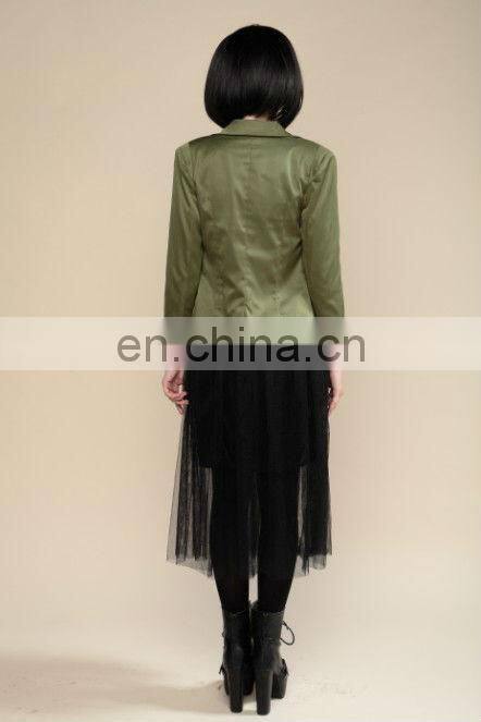 Academy style fashion design badge embroidered mini suit coat for ladies