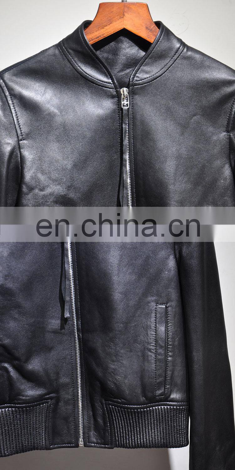 2017 Slim Red Leather Jacket Design Motorcycle Leather Ladies Short Jacket