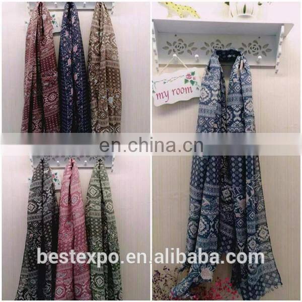 girls beautiful flower scarf cotton jacquard wedding shawl new style hijab