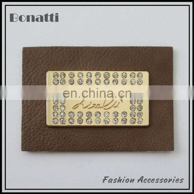 pu leather labels or patches for garment and bags