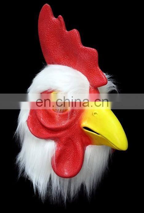 white Latex rooster Adults Mad Chicken cockerel Mask