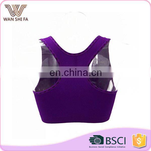 New design wholesale top quality 6 color 92% nylon sexy sport bra