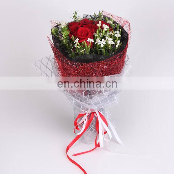 2015 Best Selling Products Bronzing Organza Tolle Flower Wrapper Packing