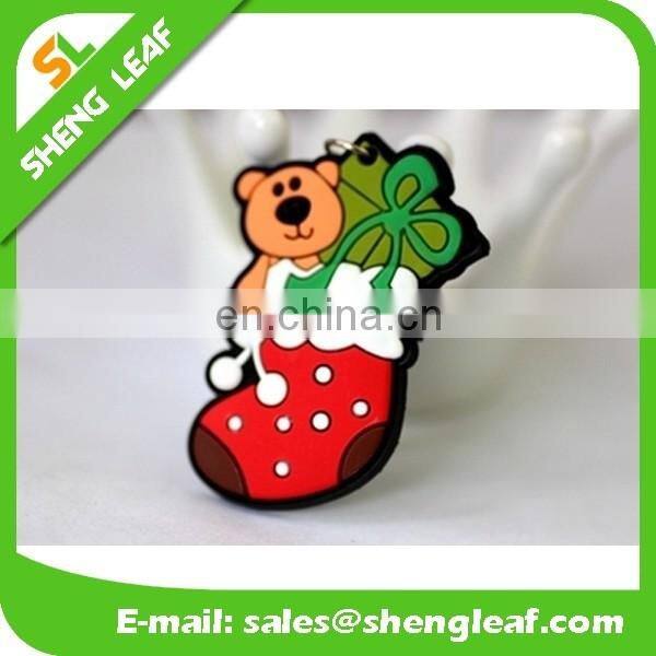 Christmas gifts custom rubber pvc promotional keychain