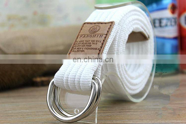 BT0635 Fashion Double D-ring Jeans Belt Fabric Canvas Belt for Men