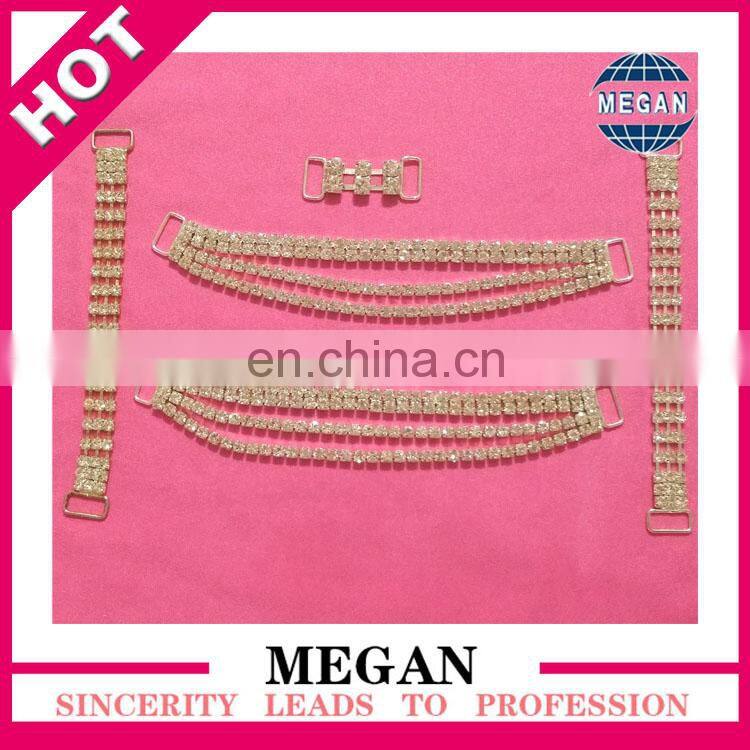 wholesale crystal rhinestone bikini connector for garment