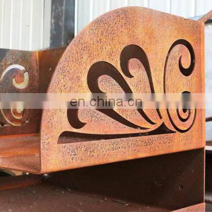A588 Laser Cut Corten Steel Shelf