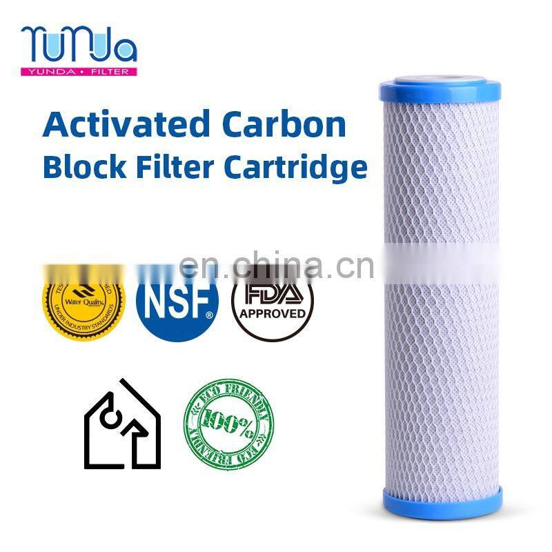 YUNDA FILTER NSF Certified CTO Coconut Shell Activated Carbon Block Water Filter Cartridge 10 Inch water filter