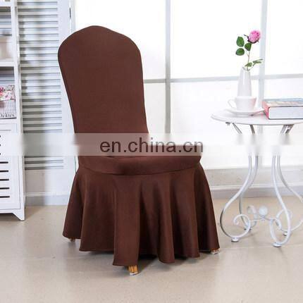 High Quality Banquet Used Ruched Spandex Plain Dyed Chair Covers With Skirt