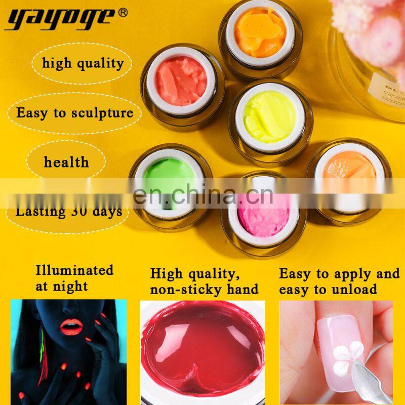 6 Colors UV Nail Luminous 3D 4D 5D Sculpted Color Uv Nail Gel Free Sample