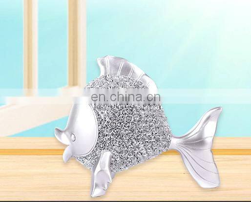Kissing double goldfish silver fish resin or brass copper metal ornaments handicraft living room bedroom