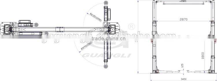 CE Certification Factory supply Asymmetric design Hydraulic Auto 2 post car lift