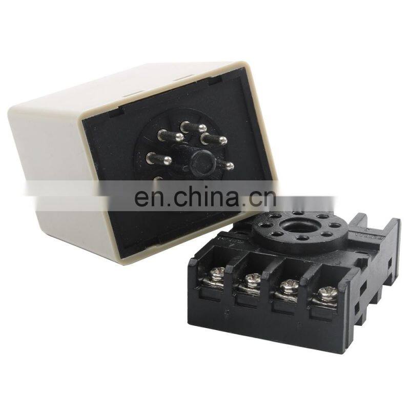 AH3-2 AC 220V 8 Pin DPDT 0-3 Hours 3H Power on Delay Timer Time Relay with socket base
