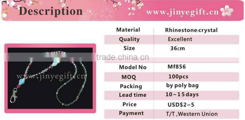 Keychain Lanyard In Fahion Diamond Bead Lanyard Keychain