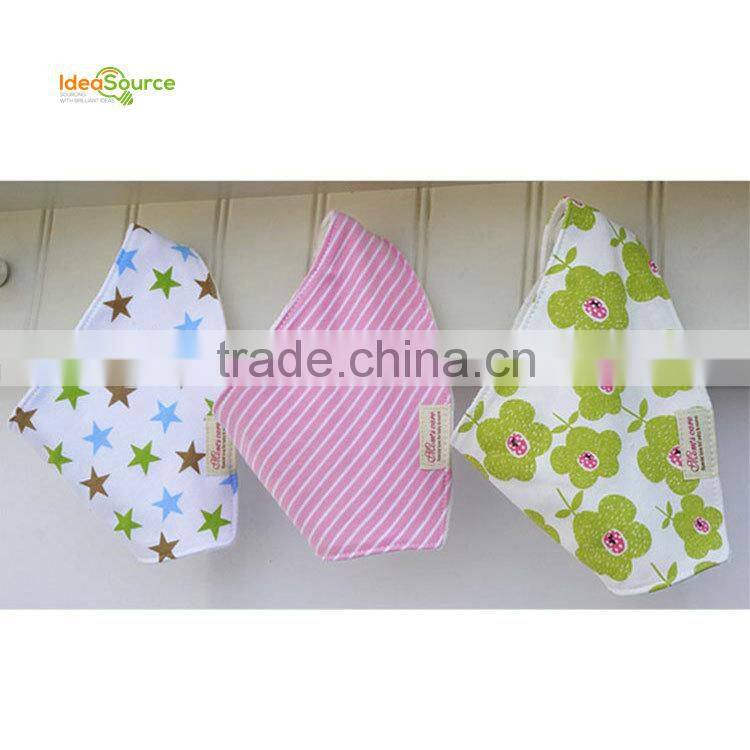 Top grade 100% cotton 3pcs set/lovely bandana bibs/new baby bibs
