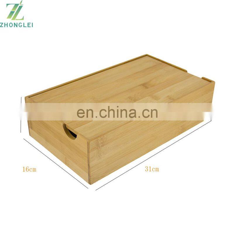 Hot Selling Creative Bamboo Table Top Multifunctional Storage Box
