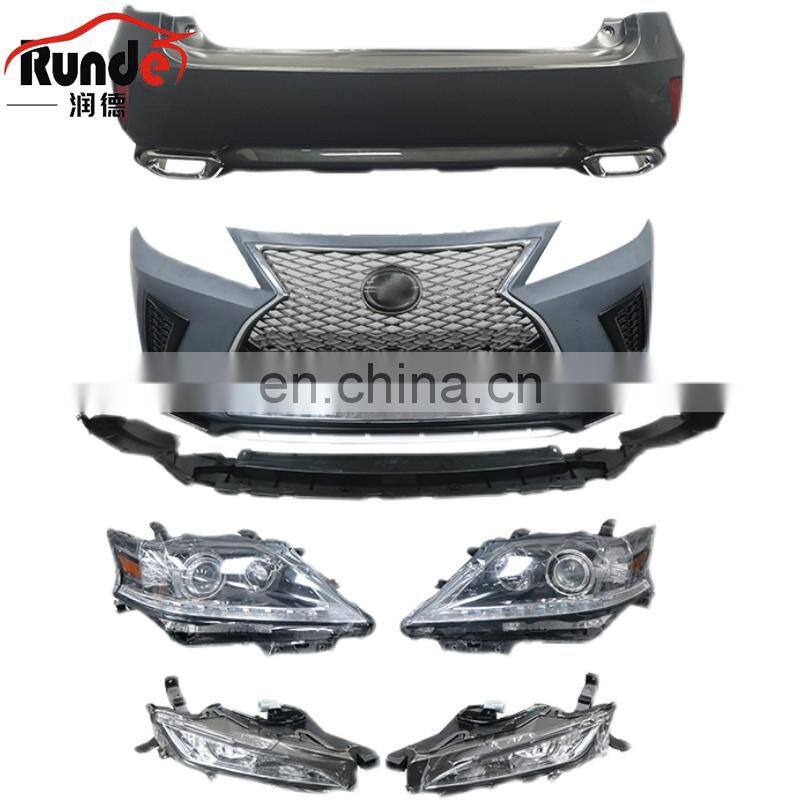 Runde Car Modification PP Material Old Lexus RX270 Upgrade New Style RX350 Front Rear Bumper For 09-14 Lexus RX270 Body Kit