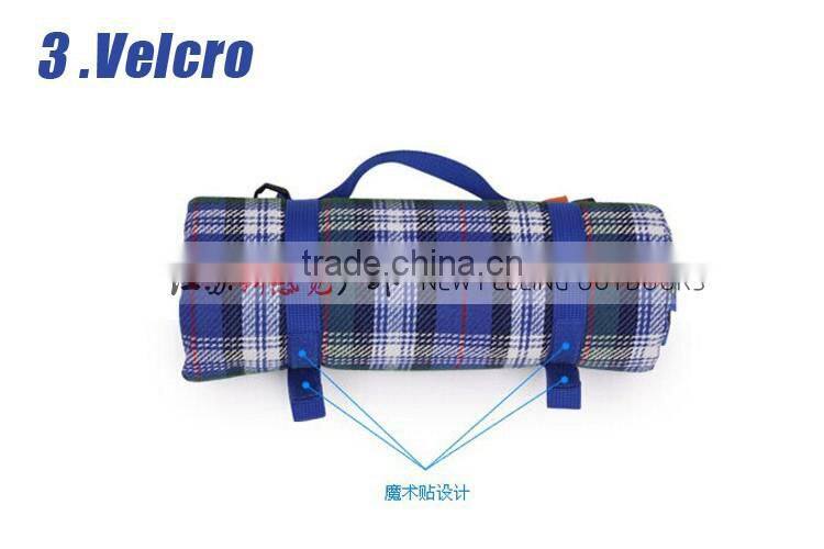 TOOTS Factory Outdoor Foldable fleece Picnic Blanket with handle