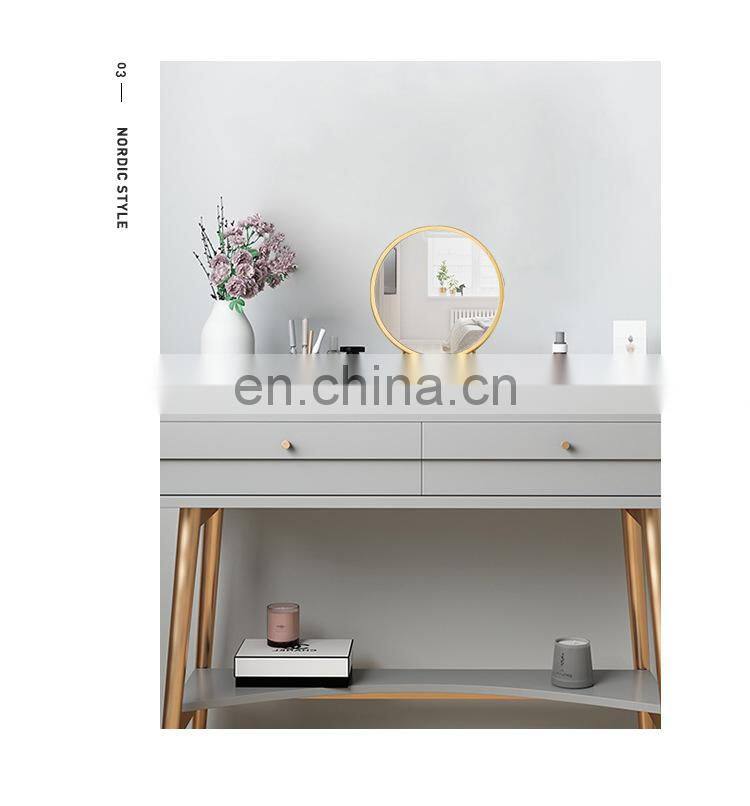 Home Decoration Stone Marble Base Stand Table Makeup Mirror Natural Cosmetic Mirror Desktop Mirror Customized Logo Acceptable