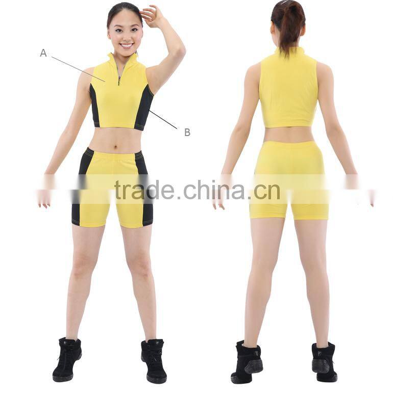 Women Zipper Fitness Dance Suit, Yoga Suit (6420)