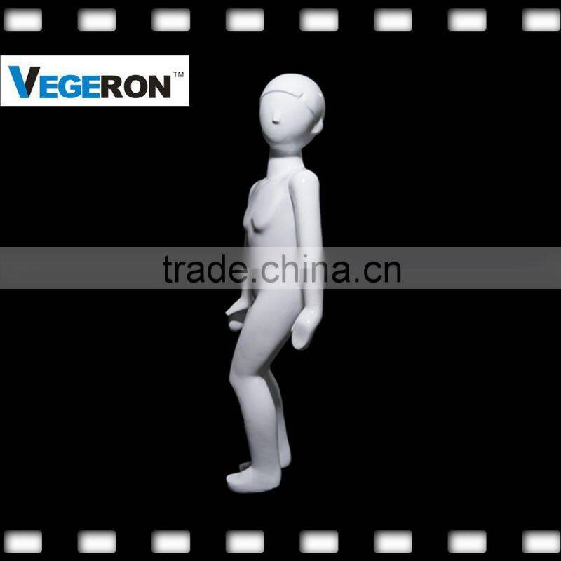 hot sell full body fiberglass kids mannequin abstract mannequin with sculptured hair
