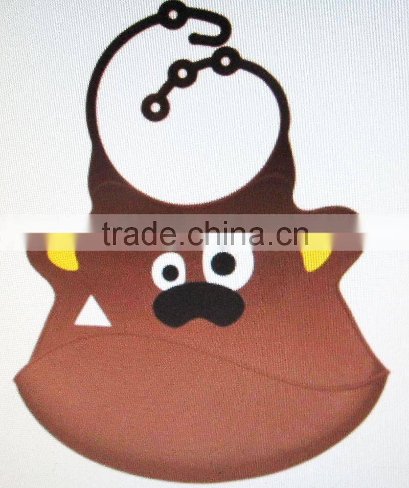 Cute Animal printed plain white baby bibs wholesale