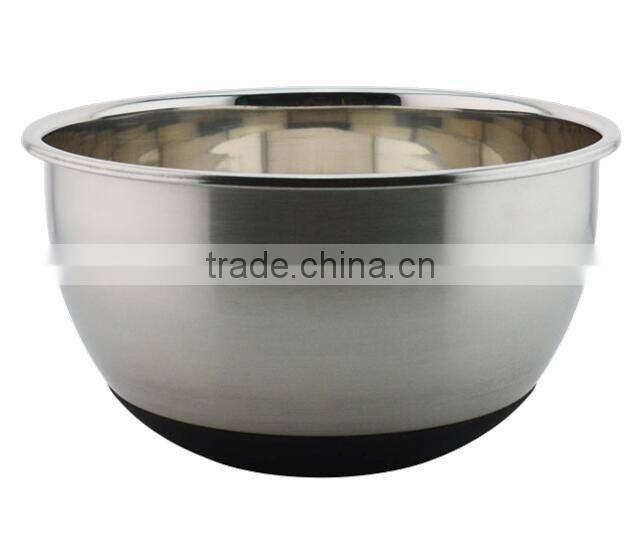 Stainless Steel Salad Bowl egg bowl with silicone buttom 16-28cm