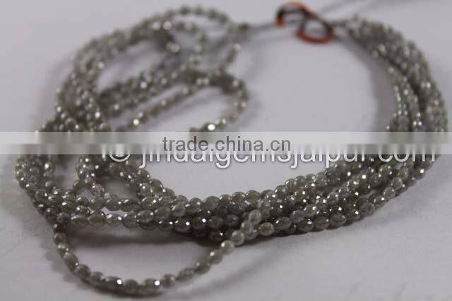 Good Quality Grey Diamond Faceted Barrel Beads