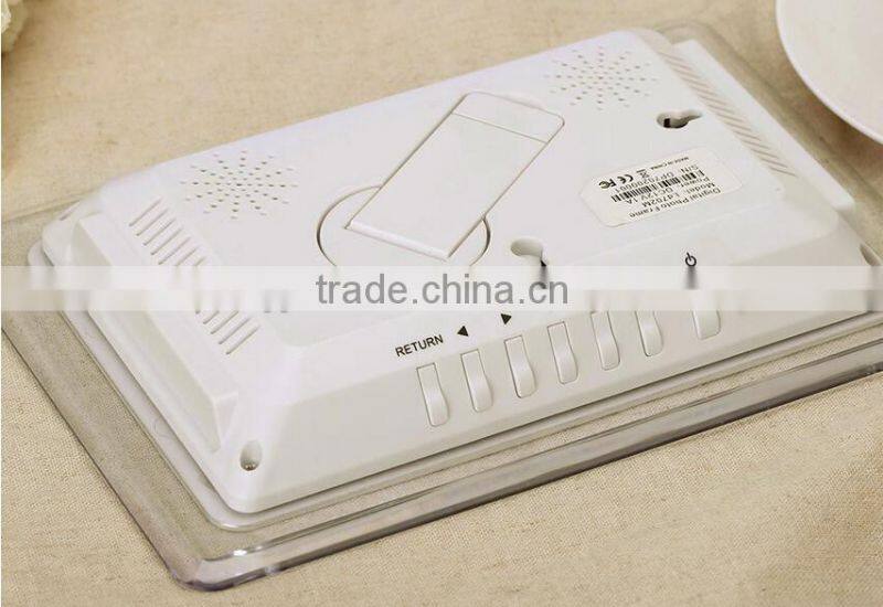 New 7" HD TFT-LCD Digital Photo Picture Frame Alarm Clock MP3 MP4 Movie Player with Light Remote Desktop EU/US Plug