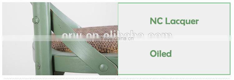 RCH-4002 French style rattan wood solid oak cross back chair